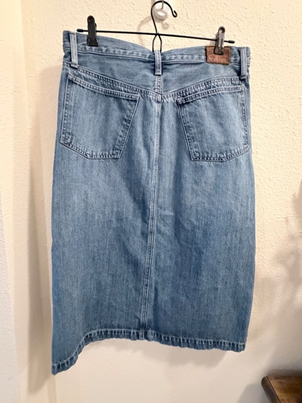 Lucky Brand Snap Up Denim Midi Skirt Size 10/30 Side Snaps Western - Picture 9 of 12